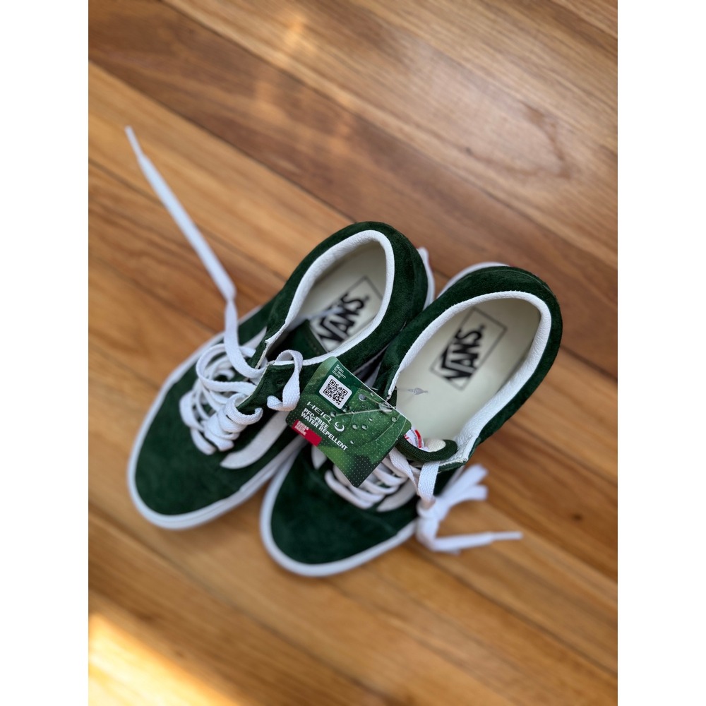 NWT Vans Women's Old Skool HEIQ Eco Dry / Size 6 / Green Suede - Picture 4 of 5